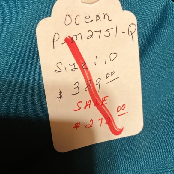 Modern Maids bridesmaid gown with jeweled hip brooch one shoulder lace size 10 - Picture 13 of 14